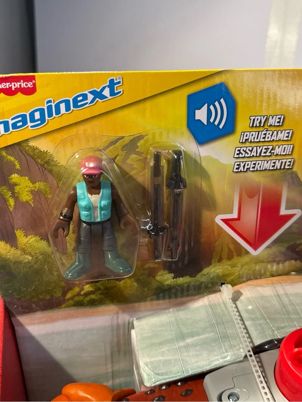 Fisher-Price Jurassic World Orange Dino Transport with Blue & Yellow Rescue Boat